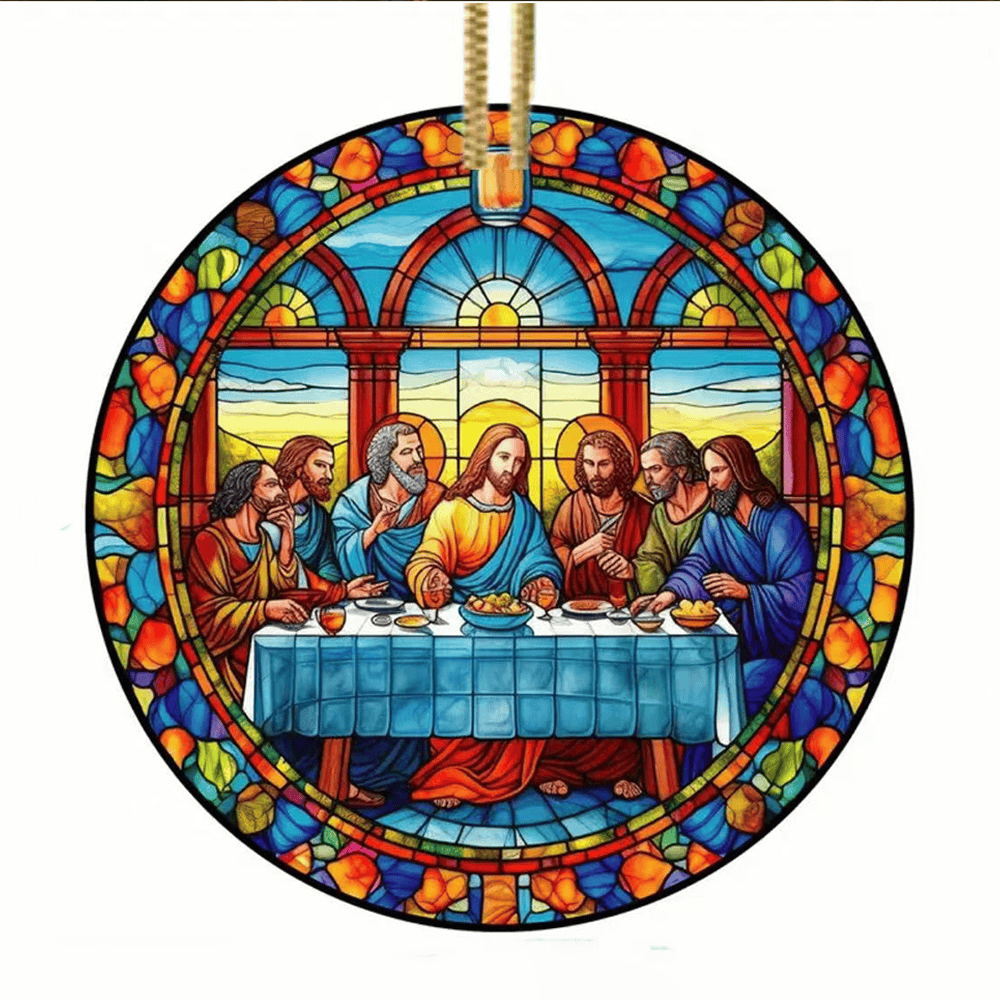 Christianartworkshop Stained Glass Style The Last Supper Hanging Ornaments - image 16