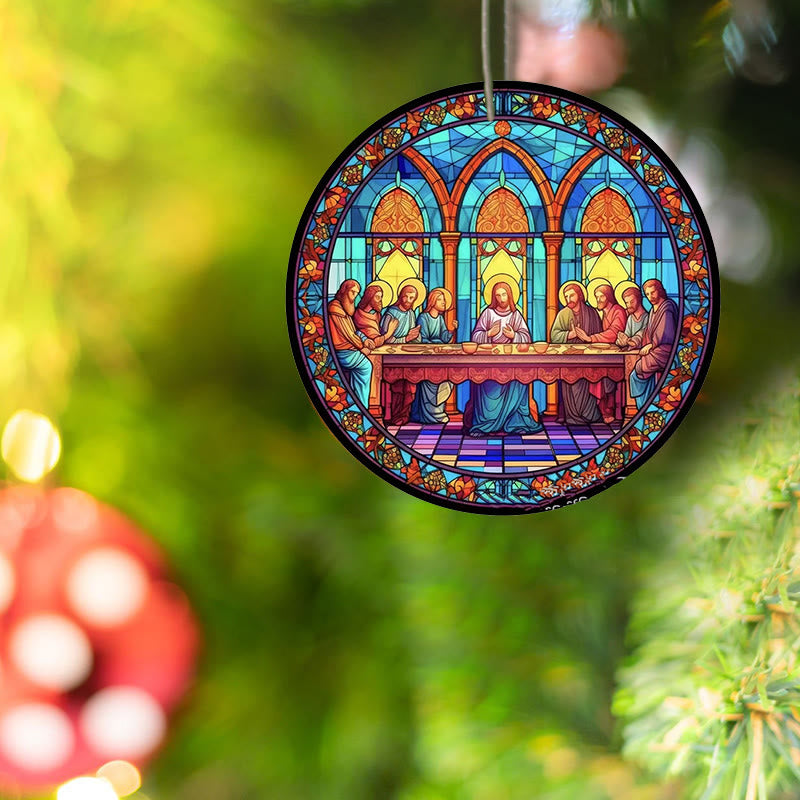 Christianartworkshop Stained Glass Style The Last Supper Hanging Ornaments - image 10