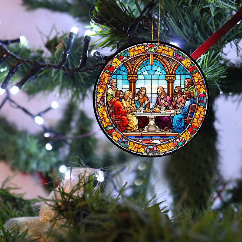 Christianartworkshop Stained Glass Style The Last Supper Hanging Ornaments - image 11