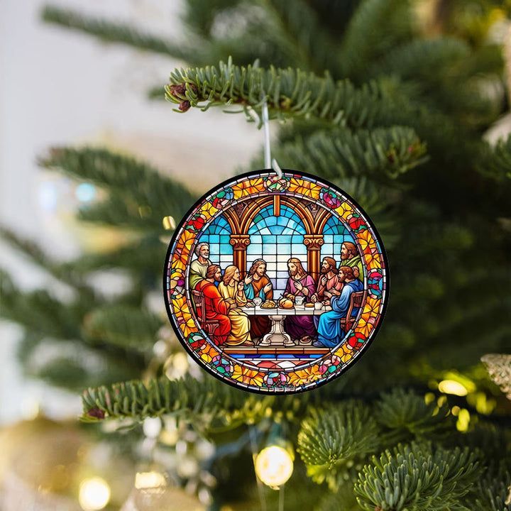 Christianartworkshop Stained Glass Style The Last Supper Hanging Ornaments - Style 4 - Ceramics - image 3