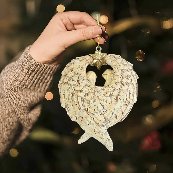 Christianartworkshop Classic Style Nativity Scene Angels Wings Star Christmas Nativity Hanging Ornaments - image 5
