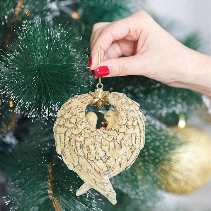 Christianartworkshop Classic Style Nativity Scene Angels Wings Star Christmas Nativity Hanging Ornaments - image 9