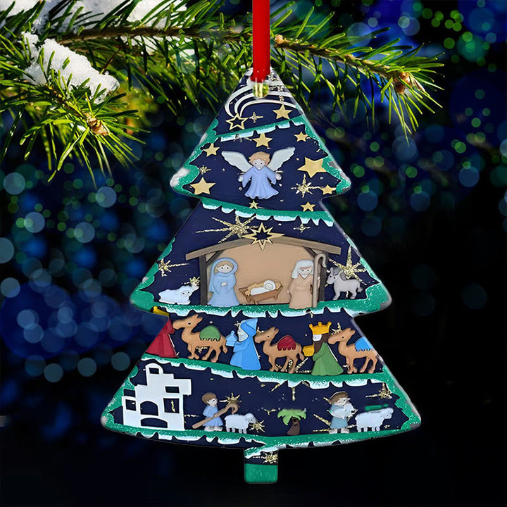Christianartworkshop Acrylic Signs Nativity Christmas Hanging Ornaments F - Nativity Scene - image 0