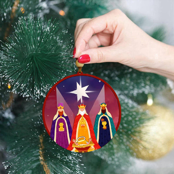 Christianartworkshop Illustration Styles Three Wisemen Kings Christmas Ornaments C - image 4