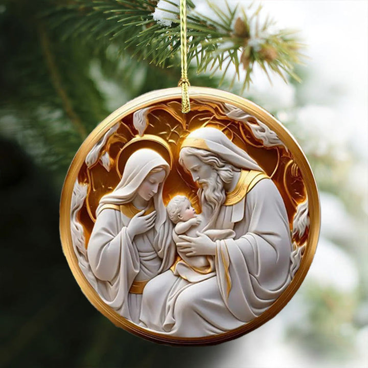 Christianartworkshop 4 Cubism Sculpture Styles Holy Family Nativity Hanging Ornaments - image 8