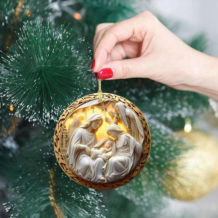 Christianartworkshop 4 Cubism Sculpture Styles Holy Family Nativity Hanging Ornaments - image 10