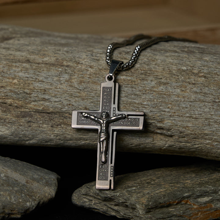 Christianartworkshop Faith - Symbolic Multi - Colored Crucifix Fashion Necklace - Black&Silver - image 6