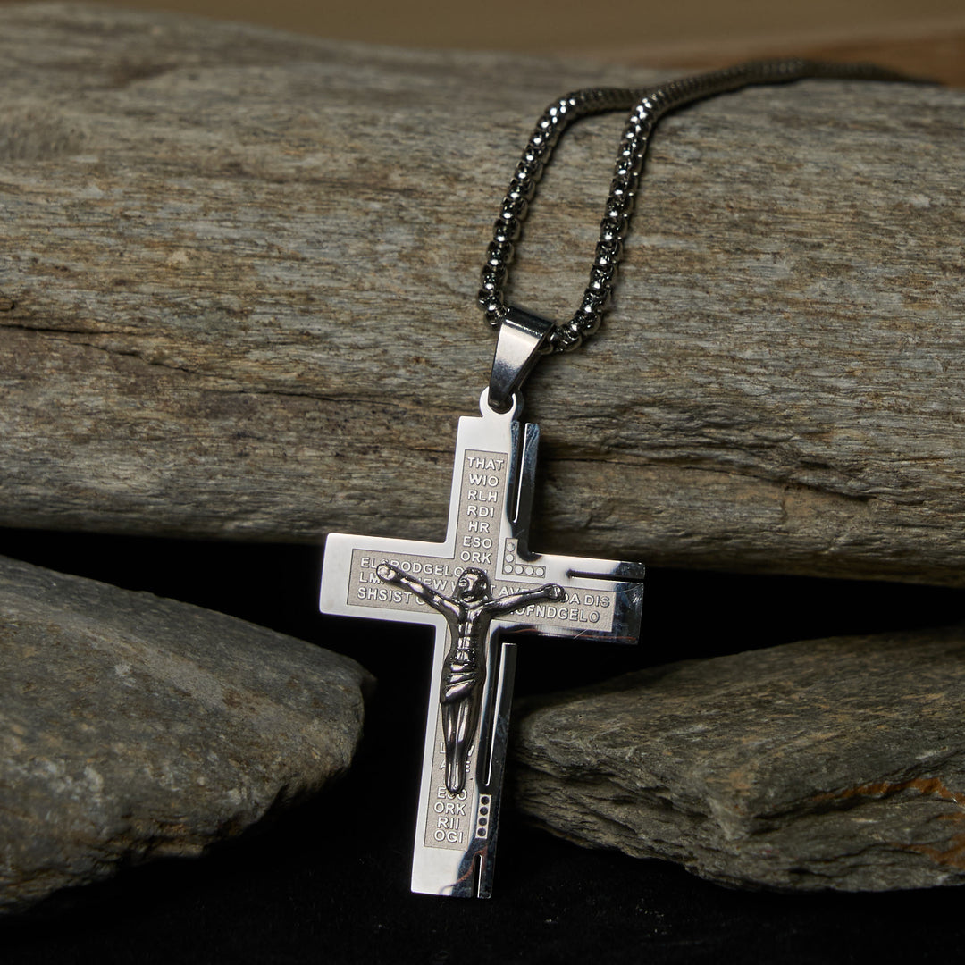 Christianartworkshop Faith - Symbolic Multi - Colored Crucifix Fashion Necklace - Silver - image 2
