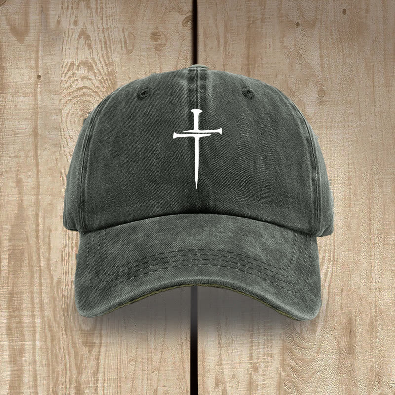 Christianartworkshop Minimalist Three Nails Cross Hat: Simplicity Meets Salvation - Army Green - image 7