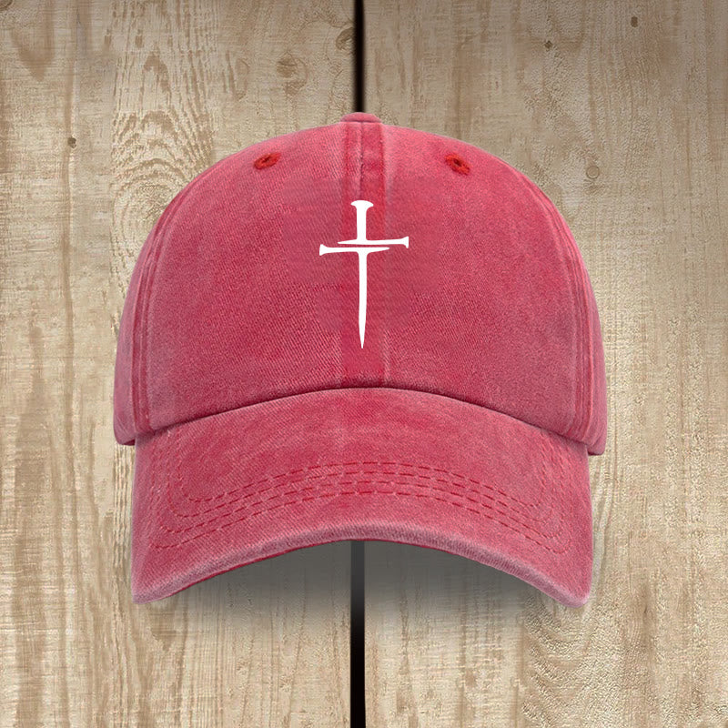 Christianartworkshop Minimalist Three Nails Cross Hat: Simplicity Meets Salvation - Red - image 11