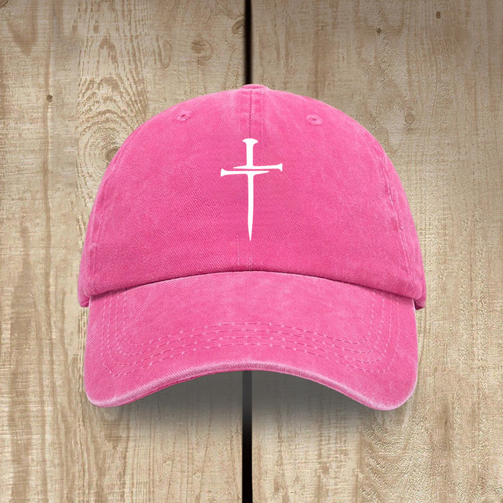 Christianartworkshop Minimalist Three Nails Cross Hat: Simplicity Meets Salvation - Rose - image 13