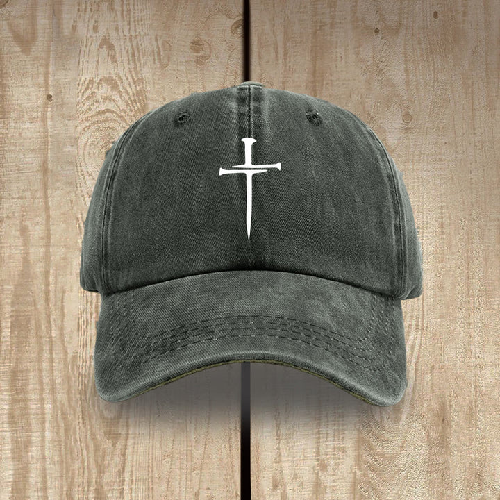 Christianartworkshop Minimalist Three Nails Cross Hat: Simplicity Meets Salvation - Grey-green - image 7