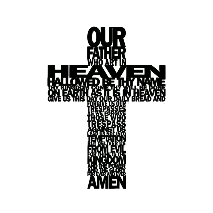 Christianartworkshop Textured Lord's Prayer Cross Metal Wall Decor with Biblical Phrases - image 5