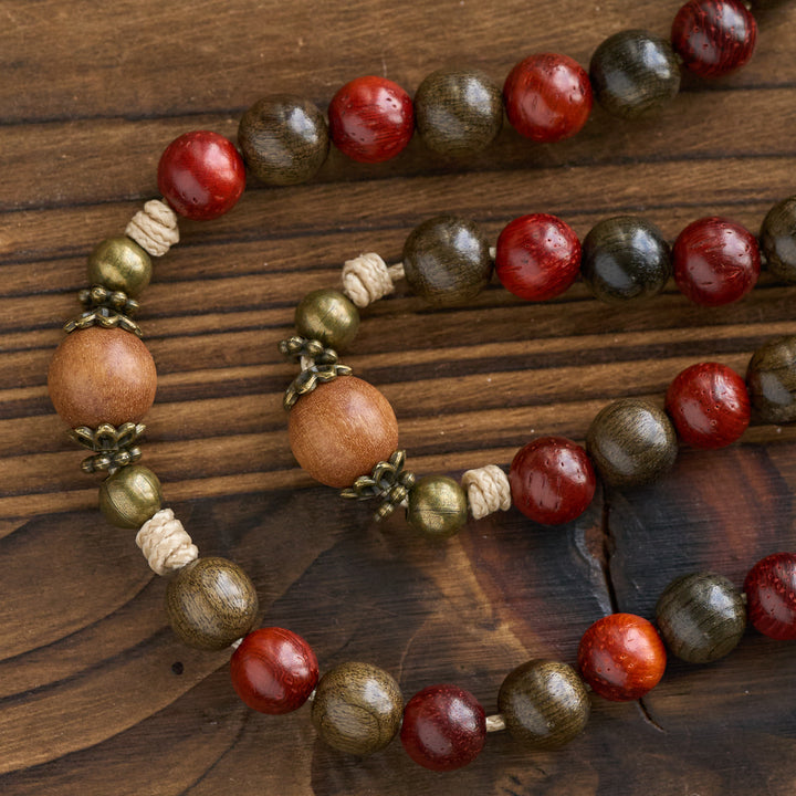 Christianartworkshop Traditoinal Christmas-Style Wooden Rosary: Earthy Beads & Bronze Crucifix - image 7
