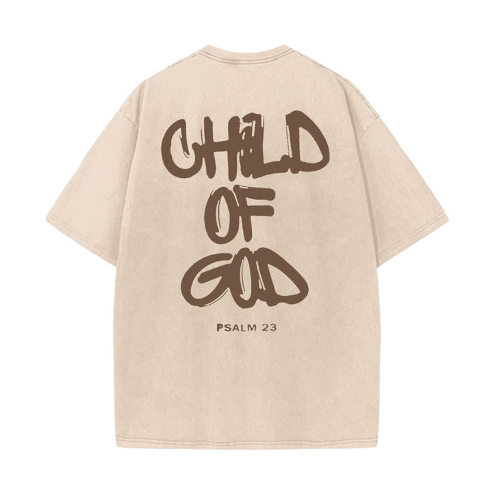Christianartworkshop "CHILD OF GOD" Washed T-Shirt - Beige - 5XL - image 4