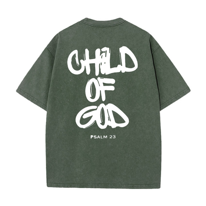 Christianartworkshop "CHILD OF GOD" Washed T-Shirt - Dark Green - 5XL - image 12