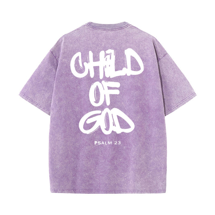 Christianartworkshop "CHILD OF GOD" Washed T-Shirt - Purple - 5XL - image 20