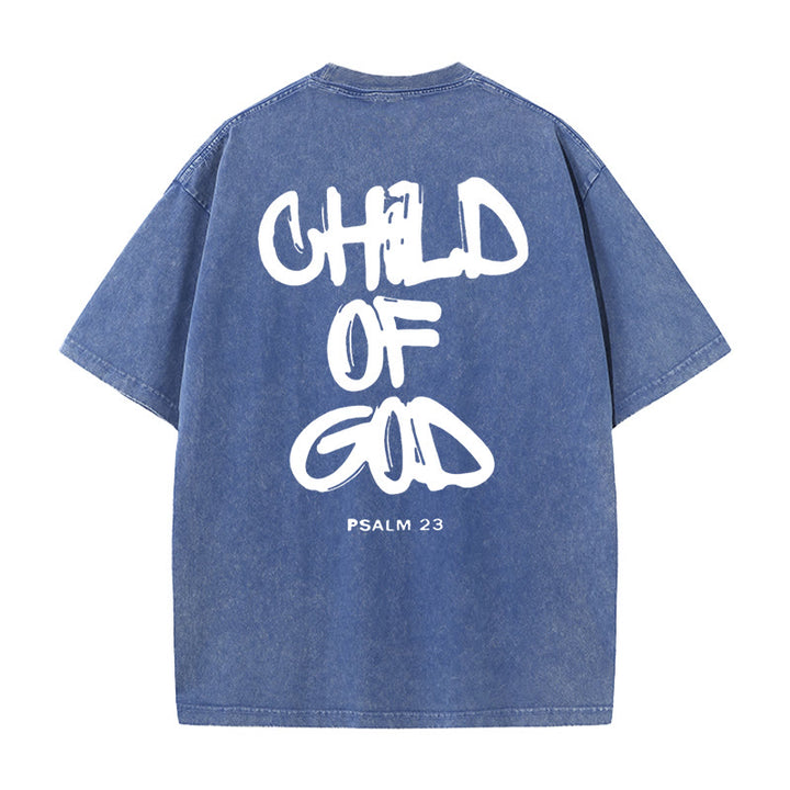 Christianartworkshop "CHILD OF GOD" Washed T-Shirt - Blue - 5XL - image 8
