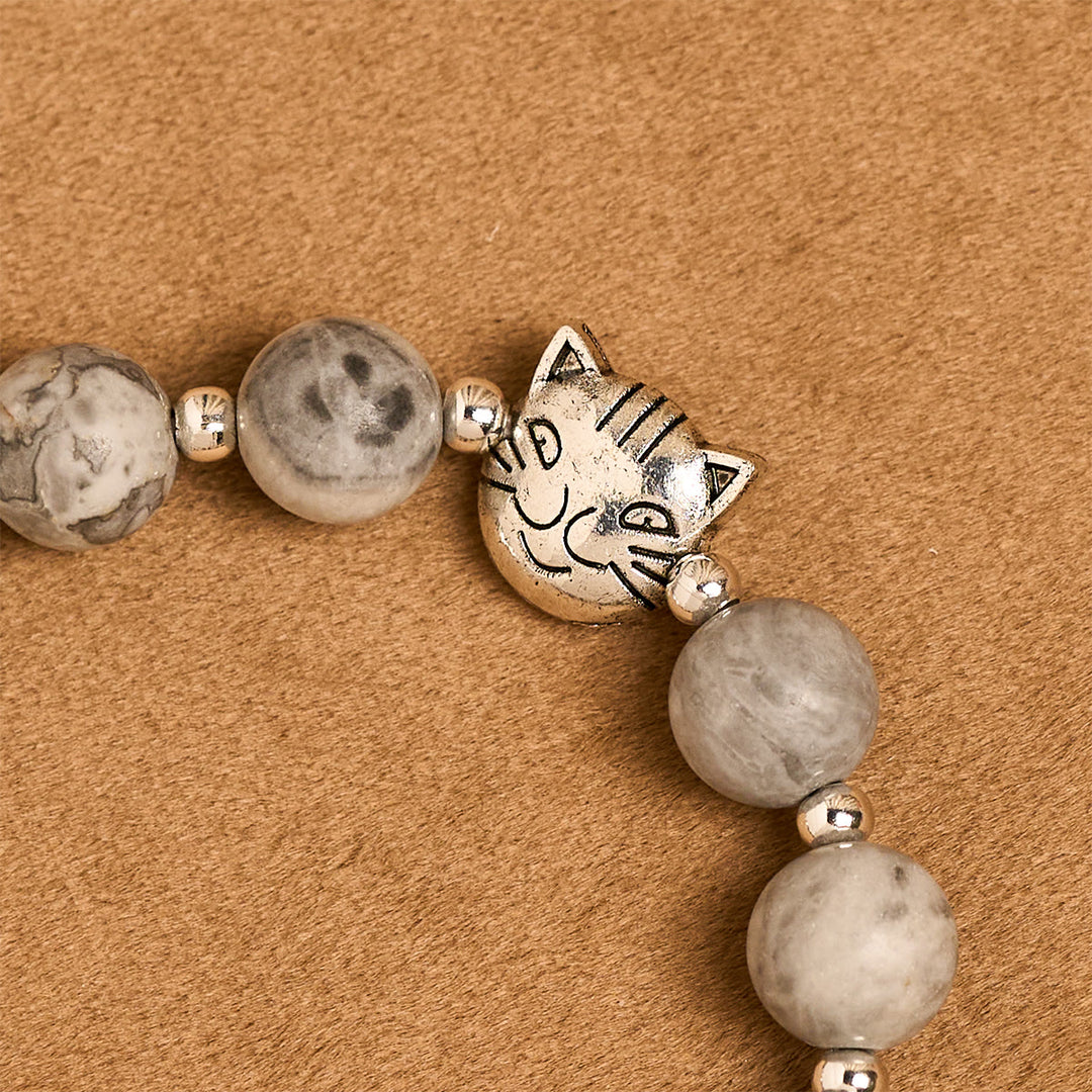 Christianartworkshop Gentle Guardian Light Grey Tabby Cat Prayer Animal Bracelet - image 6
