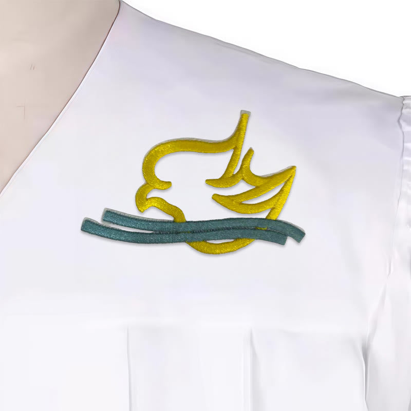 Christianartworkshop Dove of the Holy Spirit Clergy Robe in White: Embrace Purity and Divine Peace - image 3