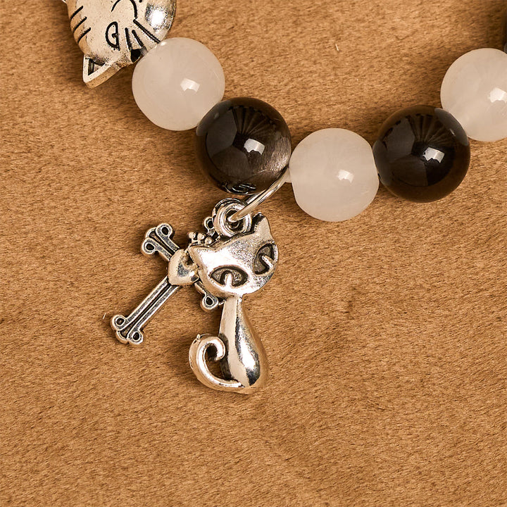 Christianartworkshop Our Lady's Blessing with Black & White Cow Cat Beads Animal Bracelet - image 6