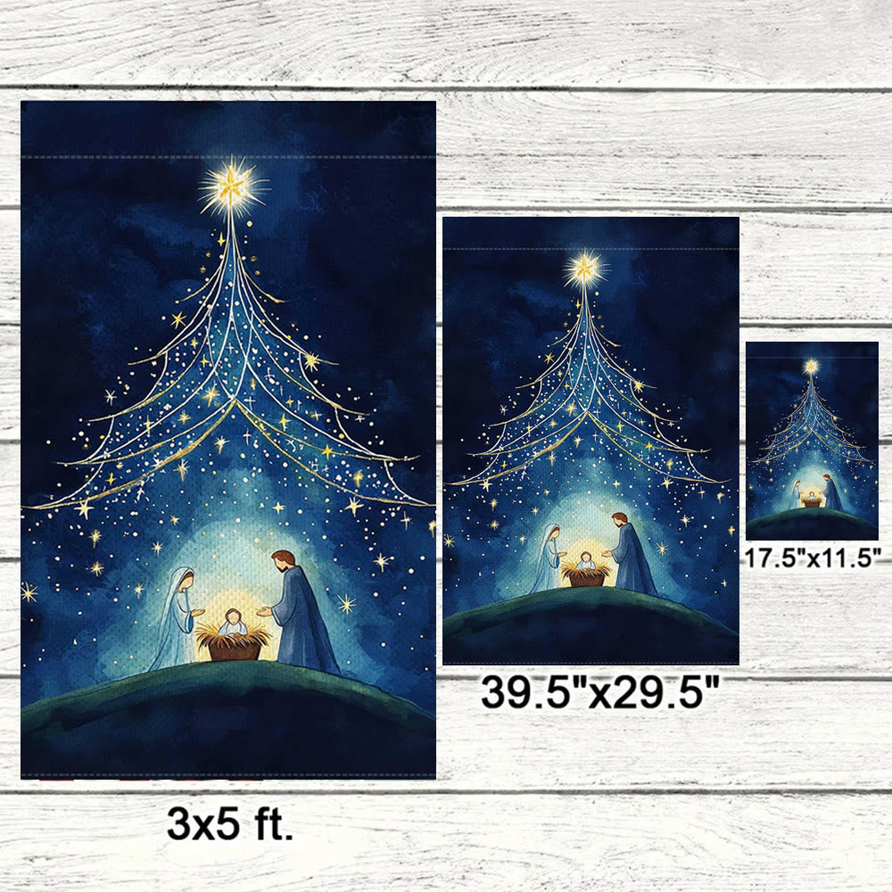 Christianartworkshop Holy Night Nativity Garden Flag: Starry Tree & Bethlehem Star Decor - image 5