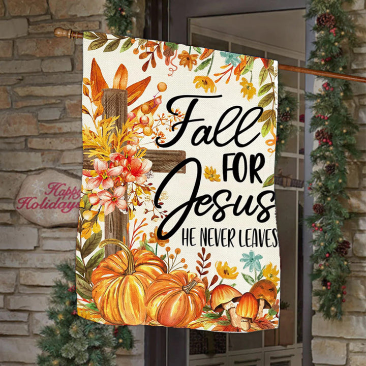 Christianartworkshop Fall for Jesus Autumn Garden Flag with Red Cardinals & Pumpkins - Style B - 90×150cm (3×5 ft.) - image 7