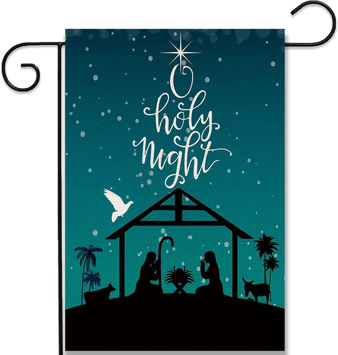Christianartworkshop Teal Starry O Holy Night Nativity Garden Flag: Faith - Inspired Decor - image 6
