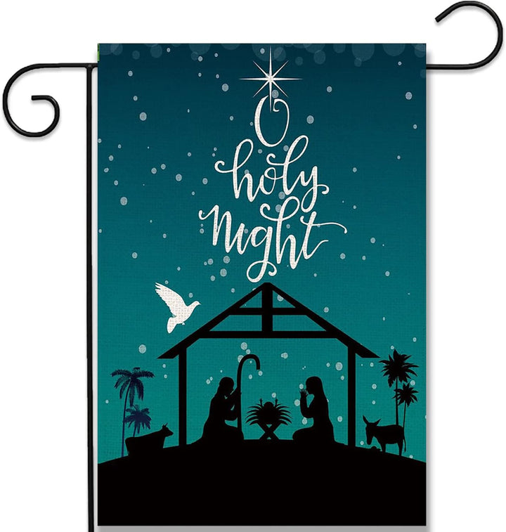 Christianartworkshop Teal Starry O Holy Night Nativity Garden Flag: Faith - Inspired Decor - image 6