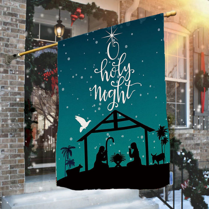 Christianartworkshop Teal Starry O Holy Night Nativity Garden Flag: Faith - Inspired Decor - 90×150cm (3×5 ft.) - image 0