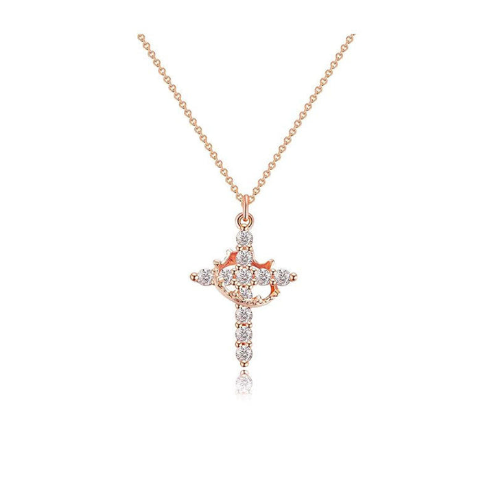 Christianartworkshop Modern Crowned in Faith Cross Necklace, Earrings - image 4