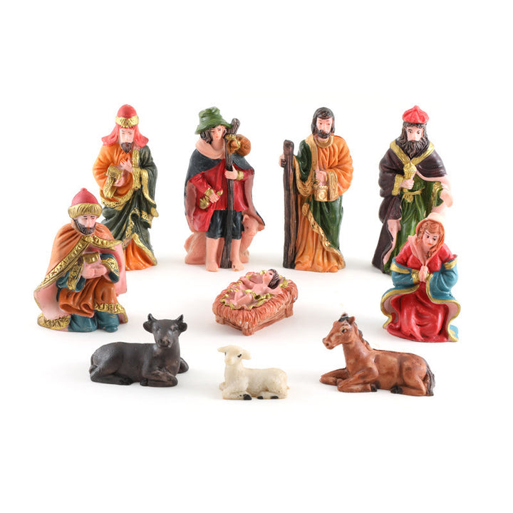 Christianartworkshop Complete Christmas Nativity Scene Desktop Ornament Set of 10 - image 3