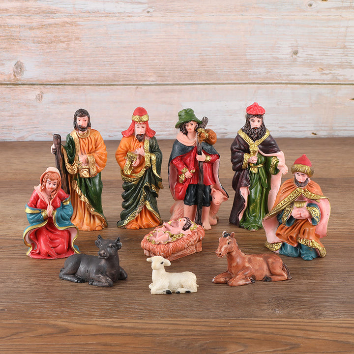 Christianartworkshop Complete Christmas Nativity Scene Desktop Ornament Set of 10 - Set of 10 - image 0