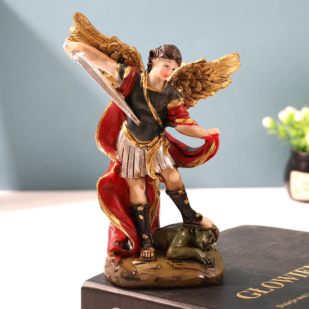 Christianartworkshop St. Michael Warrior Angel Desktop Ornament: Guardian Angel Defeating Evil - St. Michael the Archangel - image 0