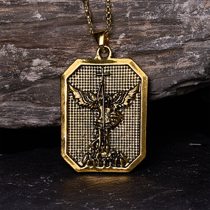 Christianartworkshop Faith Warrior St.Michael the Archangel Necklace: Strength in Every Battle - Golden - image 3