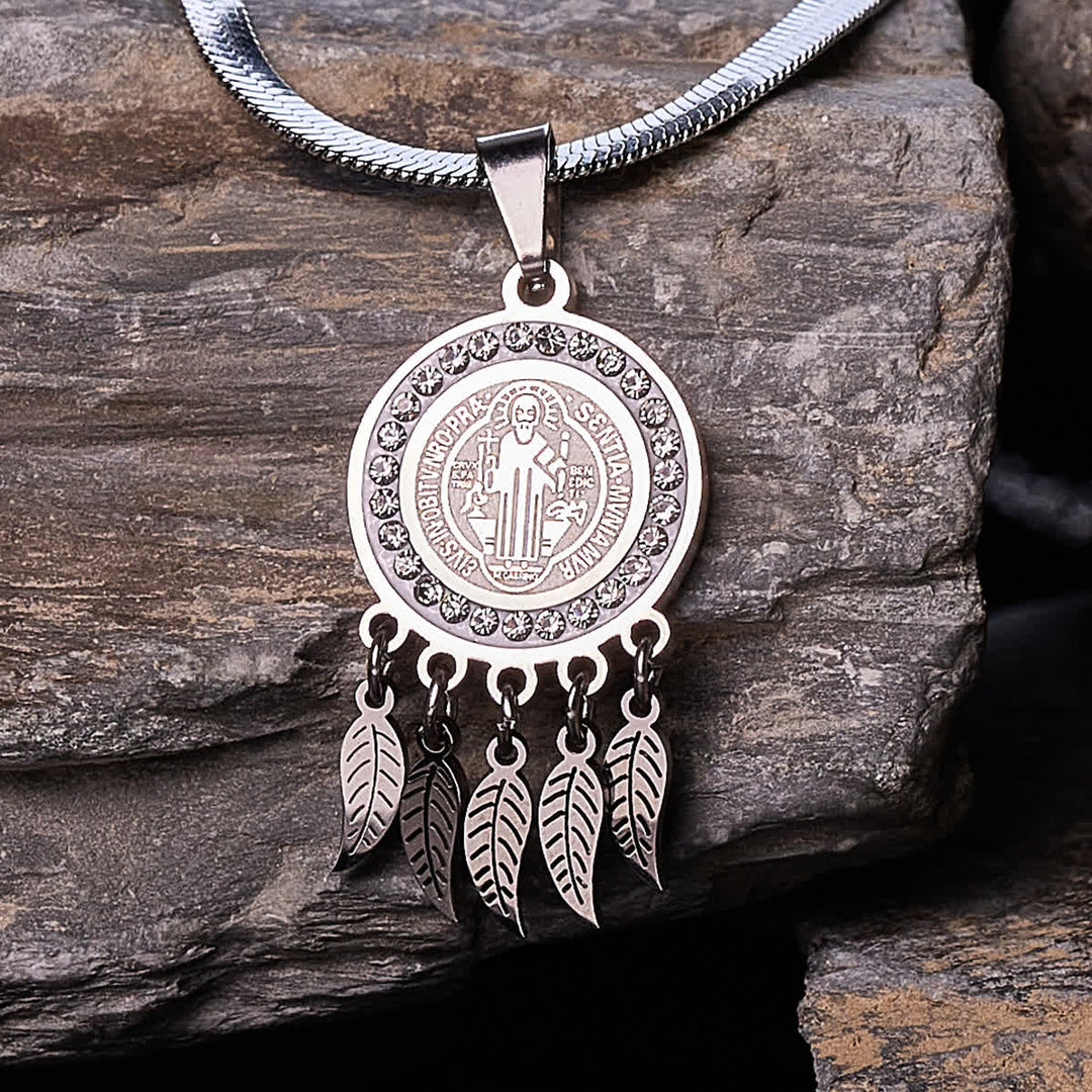 Christianartworkshop Saint Icon Pendant Necklace: Artistic Jewelry with Zircon Accents - Silver - image 0