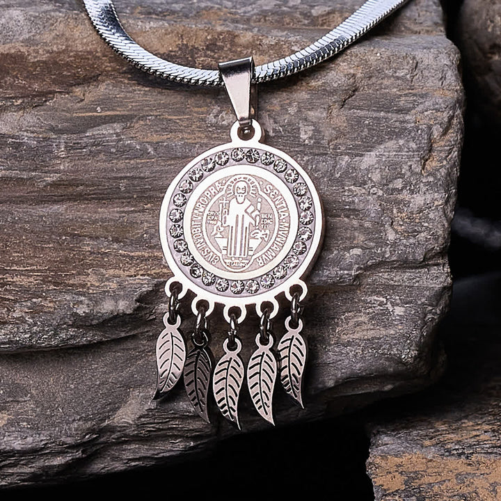 Christianartworkshop Saint Icon Pendant Necklace: Artistic Jewelry with Zircon Accents - Silver - image 0