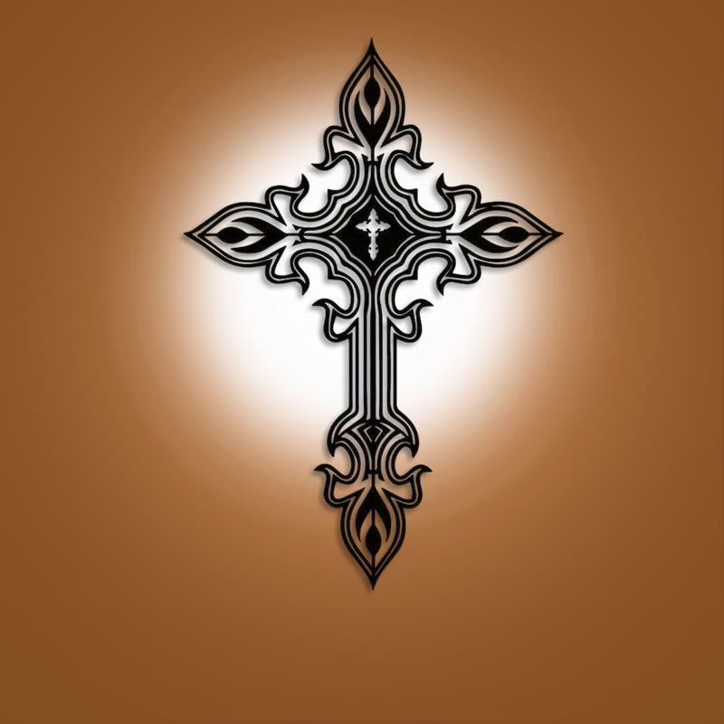 Christianartworkshop Vintage - Inspired Ornate Cross Black Metal Wall Decor - Black - 10.83''*15.75''/27.5*40cm - image 0
