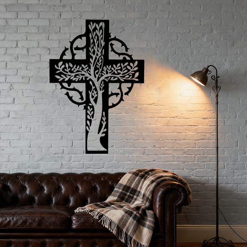 Christianartworkshop Rustic Tree of Life Cross Black Metal Wall Decor - image 4