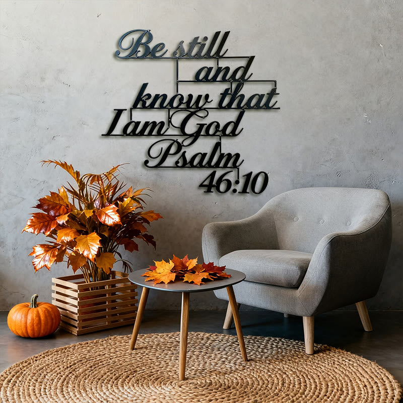 Christianartworkshop Classic Black Psalm 46:10 Metal Wall Decor - image 3