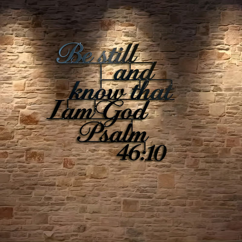Christianartworkshop Classic Black Psalm 46:10 Metal Wall Decor - image 2