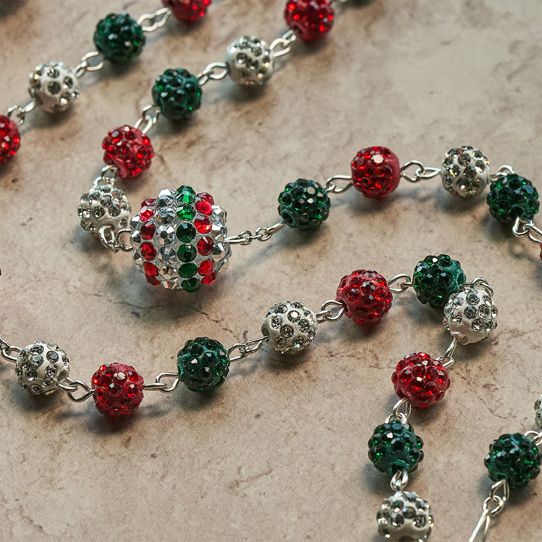 Christianartworkshop Crystal-Covered Tricolor Beads & Miraculous Medal Glam Sparkling Rosary - image 6