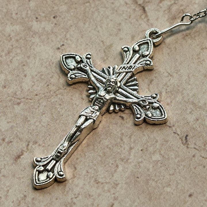 Christianartworkshop Crystal-Covered Tricolor Beads & Miraculous Medal Glam Sparkling Rosary - image 9