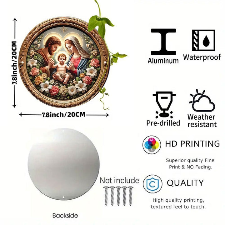 Christianartworkshop Ornate Golden - Framed Holy Family Floral Art Hanging Ornaments - image 4