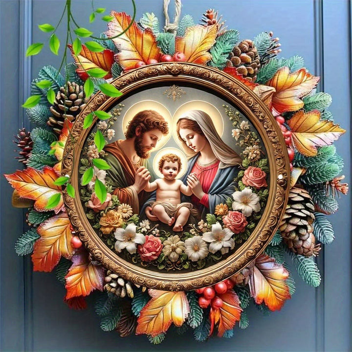 Christianartworkshop Ornate Golden - Framed Holy Family Floral Art Hanging Ornaments - image 2