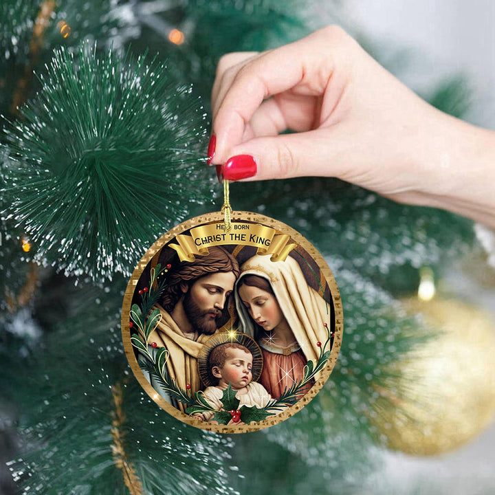 Christianartworkshop Golden - Framed Classic Holy Family Christmas Ornaments - image 1