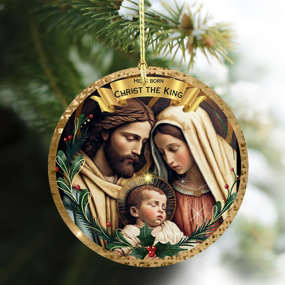 Christianartworkshop Golden - Framed Classic Holy Family Christmas Ornaments - image 3