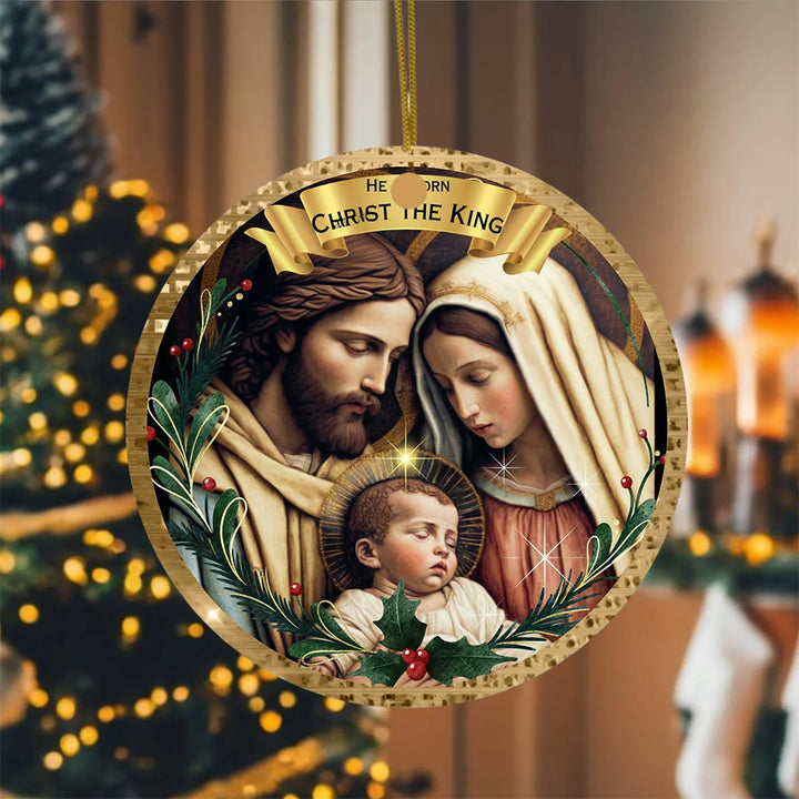 Christianartworkshop Golden - Framed Classic Holy Family Christmas Ornaments - Ceramics - image 0