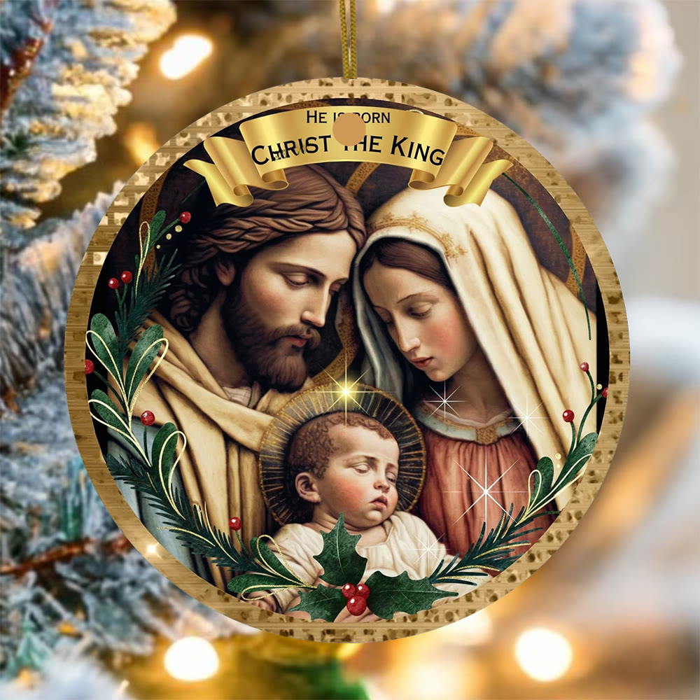 Christianartworkshop Golden - Framed Classic Holy Family Christmas Ornaments - image 4