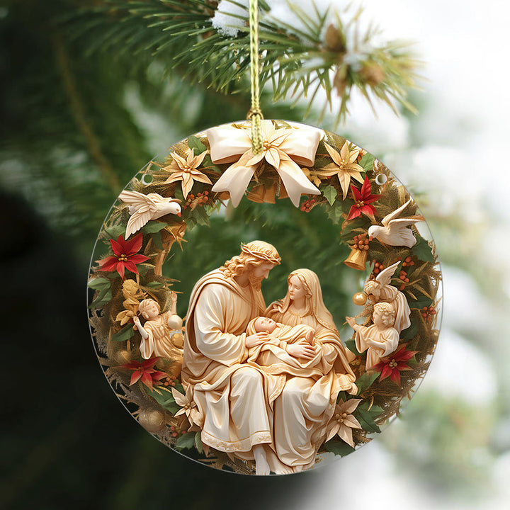 Christianartworkshop Classic Holy Family & Little Angels Christmas Hanging Ornaments - Acrylic - image 0
